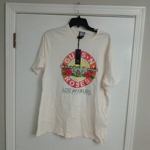 Los Angeles 1989 Guns And Roses Concert Tshirt Graphic Tee - Cream